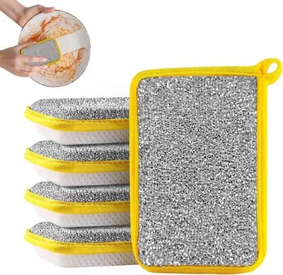 Dubbelzijdige afwaspons, multifunctionele schoonmaakdoeken en schuurpads voor borden en kommen (set van 5)