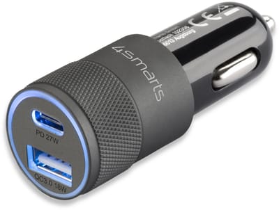 4smarts Rapid+ 27W Autolader met Power Delivery en Quick Charge 3.0