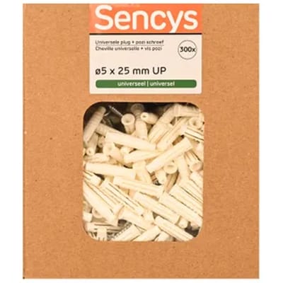 Sencys Universele Plug Nylon - Diam. 5x25mm - 300 Stuks