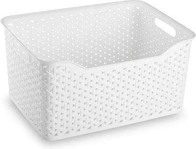 Plasticforte opbergmand/kastmandje - 18 liter - ivoor wit - kunststof - 29 x 39 x 19 cm
