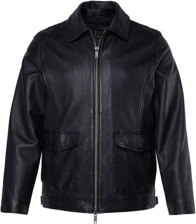 JP 1880 - Heren - Leren jas lamsnappa - Zwart - Maat 3XL