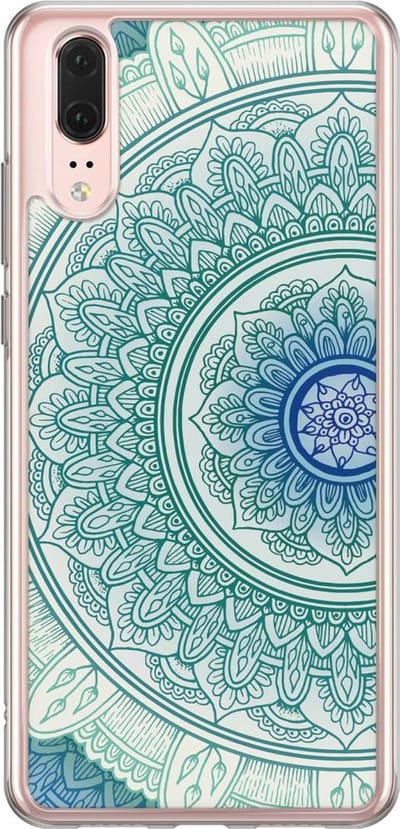 Casimoda® hoesje - Geschikt voor Huawei P20 - Mandala Blauw - Siliconen/TPU - Soft Case - Blauw - Geometrisch patroon
