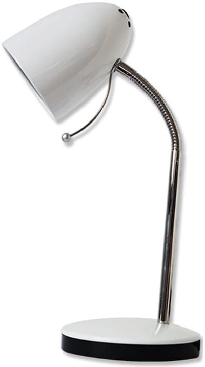 LED Bureaulamp - Aigi Wony - E27 Fitting - Flexibele Arm - Rond - Glans Wit