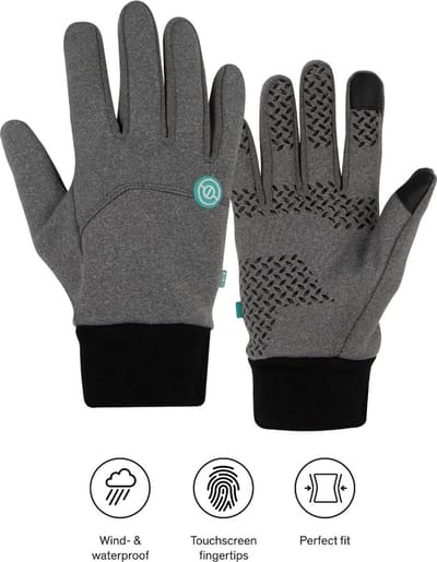Sinji Waterdichte Handschoenen Heren – Thermo Handschoenen Dames – Touchscreen Handschoenen Winter – Maat S – Grijs