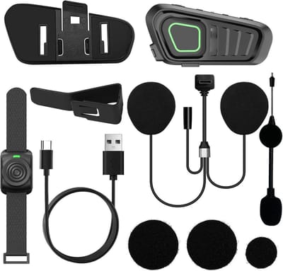 Motorfiets Intercom - Helm Communicatie - Groepsritten Coördineren - 10 Km Bereik - IP67 Waterdicht - Zwart