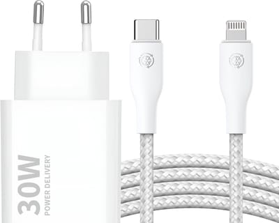 30w Snellader geschikt voor iPhone - Lightning naar usb-C - Oplaadkabel geschikt voor iPhone 14/13/12/11/X - 3 Meter