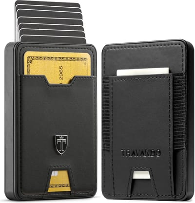 Dailygoods- Herenportemonnee Aluminium - Kleine Portemonnee met RFID Bescherming - Mini Portefeuille - Kaartenhouder met Geldclip - Compact en Functioneel - Geschikt voor 8-11 Kaarten