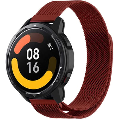 Strap-it Smartwatch bandje Milanese - geschikt voor Xiaomi Mi Watch / Watch S1 / Watch S1 Pro / Watch 2 Pro / S1 Active / Amazfit Pace / Amazfit Stratos 2 / 2s / 3 - rood