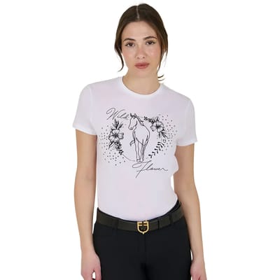 Katoenen dames-T-shirt Equestro Wild Flower
