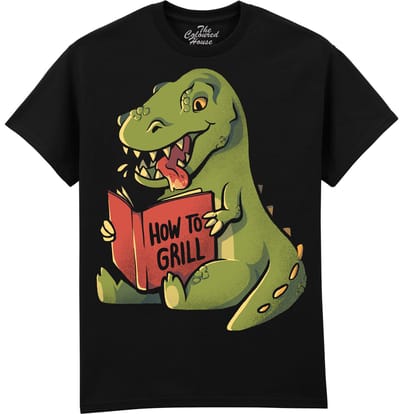 How To Grill - Dinosaur The Coloured House T-shirt XXL