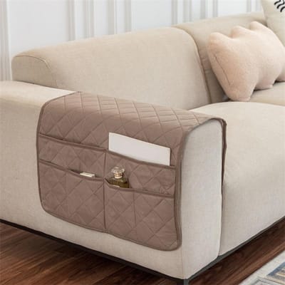 Effen Kleur Zak Sofa Armleuning Hoes Stofdicht Sofa Zij Slipcover Antislip Anti-kat Krab Armleuning Opbergtas voor Woondecoratie 1PC 50x90cm