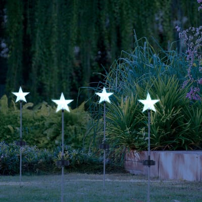 Solar priklamp Star - Tuinverlichting op zonne-energie - Koud wit licht - RVS
