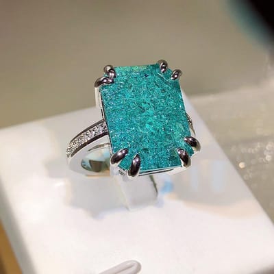 IJsbloem Edelsteen Ring Mode Zirkonia Ring Europees en Amerikaans Verlovingssieraad Diamanten Ring No. 7 blue