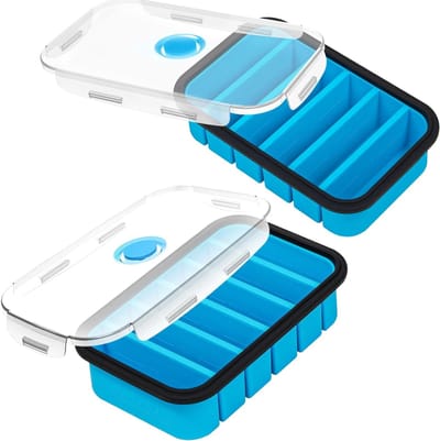 Soep invriezen container met deksel, siliconen vriesschaal, 2 stuks, perfect voor bouillon, saus en ijsblokjes
