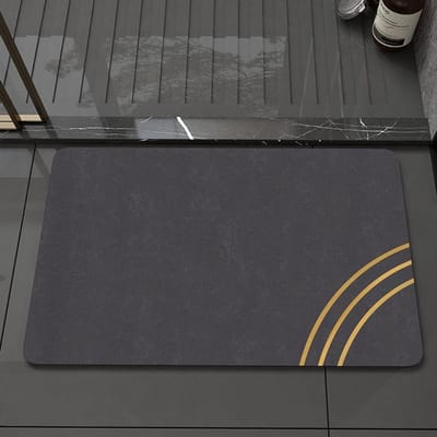 Badmat, antislip, wateropname, douchemat, kiezelgoer, materiaal, badtapijt voor badkamer, keuken, douchemat, Scandinavische stijl, 40 x 60 cm, zwart
