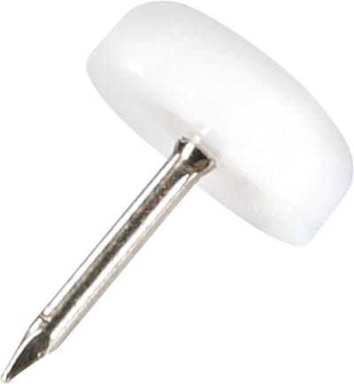 Meubelglijders met spijker - Vloerbeschermers rond - Meubels verplaatsen - Geruisloze beweging - Ø 15 mm 100 stuks - Wit