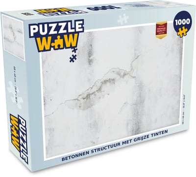 Puzzel Beton - Grijs - Wit - Legpuzzel - Puzzel 1000 stukjes volwassenen