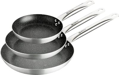 Alpina Koekenpannet Set - 3 Pannen - Zwart