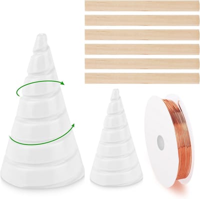 Oneay Elektro-kweekset met koperdraad voor de tuin, inclusief koperdraad, 2 Fibonacci-spoelwikkelklemmen, 6 houten antennemasten, koperdraad voor de tuin en tuingereedschap (2,5 meter).