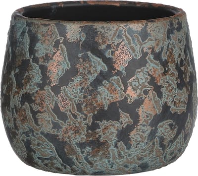 Mica Decorations Bloempot/schaal - keramiek - kamerplanten - koper - D16 x H13 cm