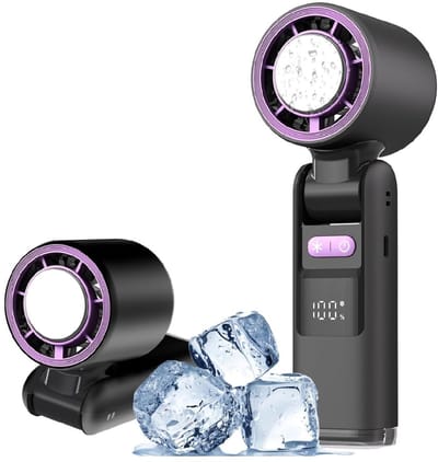 GELLDG Tafelventilator - Mini Ventilateur met Digitale Display - Snelheidsregeling 1-100 - 4000mAh Batterij - Lichtgewicht & Draagbaar - Geschikt voor Thuis, Kantoor en Reizen - Kunststof - 183x60x60mm