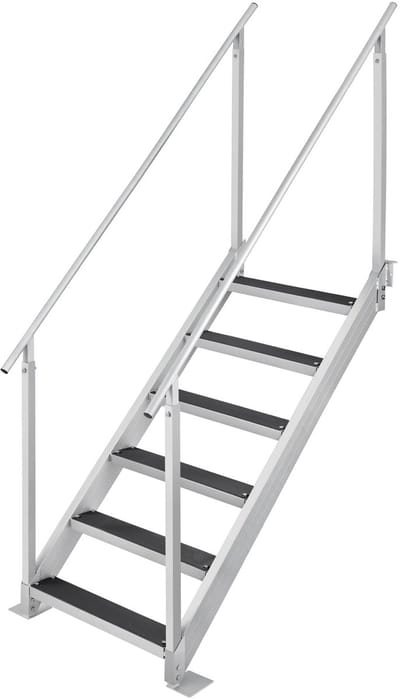 Solayne Ladder - Zwembadtrap - Zwembadladder - Boot ladder - 4 anti slip treden - Verstelbare hoogte - Dubbele leuning - 80x62x96 cm
