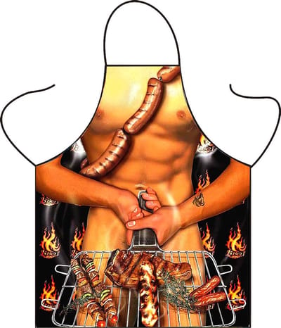 Oneay Grappig en schattig kookschort voor mannen en vrouwen, perfect als cadeau voor volwassenen, voor feestjes of als verkleedkostuum (voor de grill)