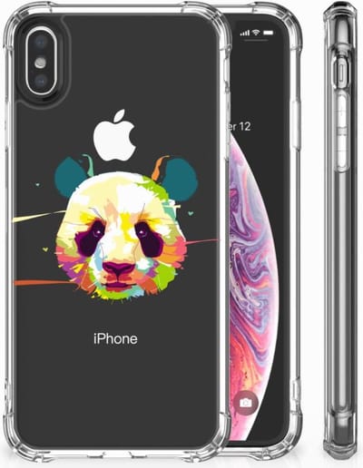 TPU Case Anti-Shock voor Apple iPhone X | Xs Stevig Bumper Hoesje Panda Color