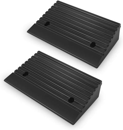 Set van 2 Duurzame Rubberen Stoepoprijplaten voor Toegankelijkheid (10 cm)