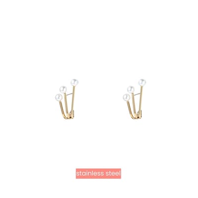 Go Dutch Label Oorknoppen 3 way pearls Goud