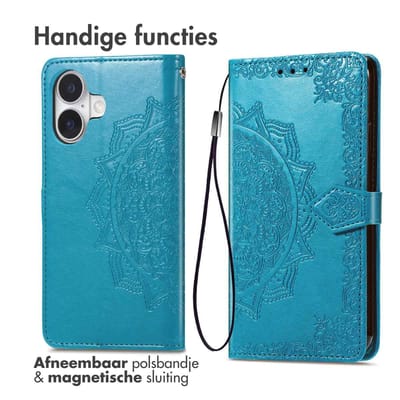imoshion Hoesje - Geschikt voor Apple iPhone 17 - Mandala Bookcase - Turquoise