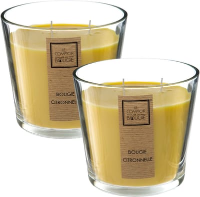 Atmosphera geurkaars - 2x - 500g - citrus/citronella geur - 40 branduren - zomer geur