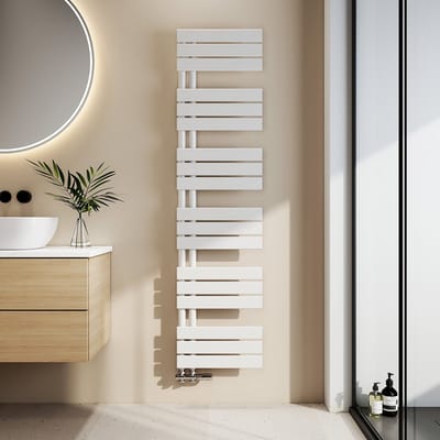 EMKE Handdoekradiator - Plat Design - Glanzend Wit - 160x40 cm - 684W - Badkamer Verwarming - CV Radiator