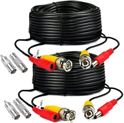 BNC Videokabel - Verlengsnoer Beveiliging - CCTV Beveiliging - Alles-in-één - 2 x 36.5 meter - Zwart