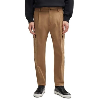 Boss C-Perin Cargo-broek met taps toelopende pijpen voor heren (Beige)