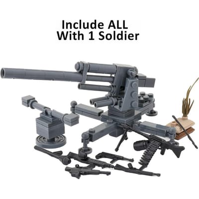 WO2 Duitsland Militaire Wapens Bouwstenen Leger Soldaat Figuur AntiTank Kanon Componenten Moc Speelgoed Voor Kinderen