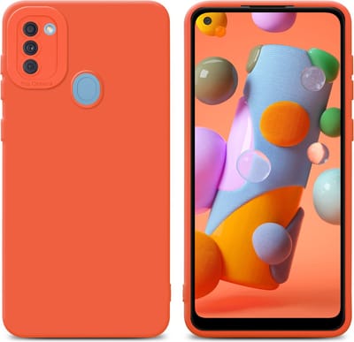Cadorabo Hoesje geschikt voor Samsung Galaxy A11 / M11 in FLUID ORANJE - Beschermhoes gemaakt van flexibel TPU silicone Cover Fluid Case