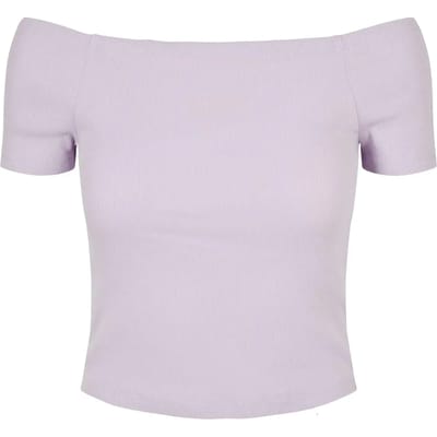 Urban Classics - Rib Off shoulder top - 4XL - Paars