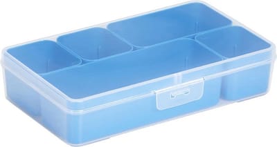 MIXED ASSORTIMENTSDOOS - INCL. 5 UITNEEMBARE BAKJES - TRANSPARANT/BLAUW