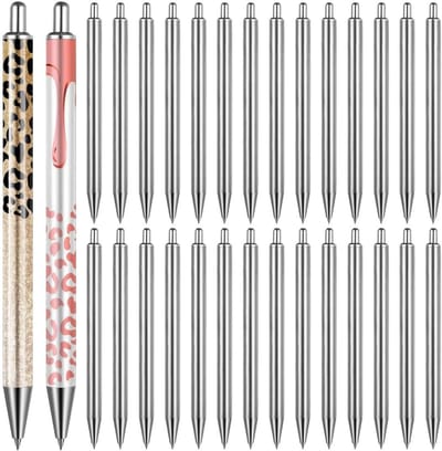 Epoxy Pen Blanks - DIY Pennen - Creatief Schrijven - Roestvrij Staal - 15 cm Lengte - Zilver