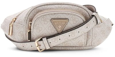 GUESS gordeltas schoudertas Latona Belt Bag Bone Logo crème