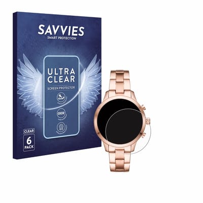 Savvies - Screenprotector voor Michael Kors Access Runway (41 mm) - Folie Beschermfolie transparant 6 Stuks
