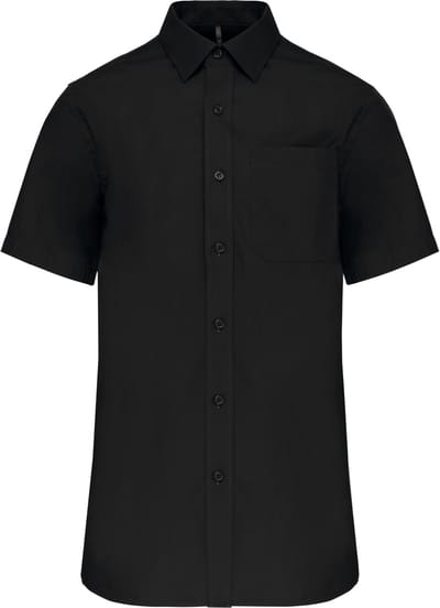 Kariban Heren poplin overhemd korte mouwen K543 - Black - XL