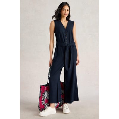 White Stuff Betty Wide Leg Jumpsuit Dark Navy Taglia: 22 | Tute Outlet | Donna | Blu