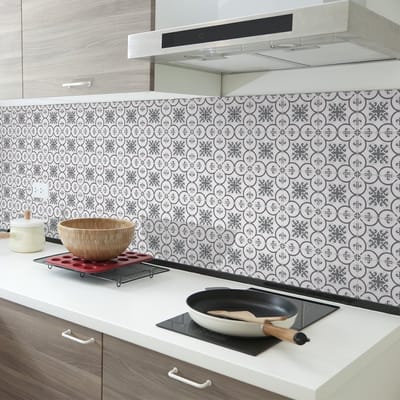 Zelfklevende tegelmuurstickers voor keuken en badkamer - 60 tegelstickers, Azulejos Margarita-patroon - 60 stickers, 20x20 cm