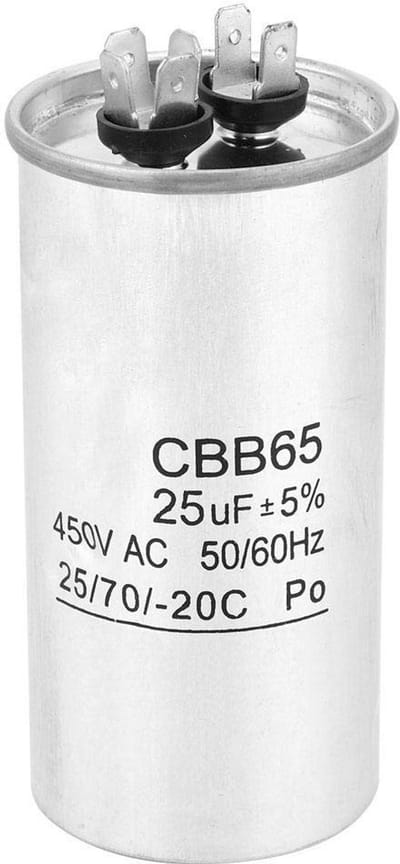 Cosensi- Motorcondensator 25UF 450V - CBB65 Condensator - Aluminium Behuizing - Niet-polaire Elektrolytische Condensator - Ideaal voor Airconditioning - Veilig te Gebruiken - Aandrijfcondensator