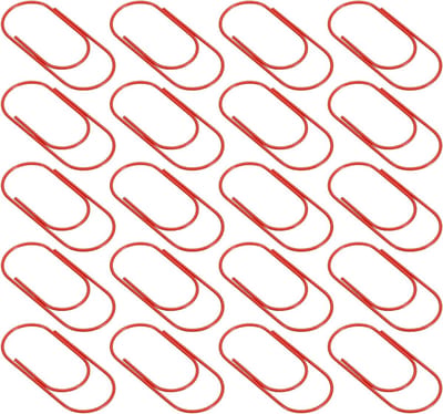 30 Stuks Paperclips, Brede Gecoate Grote Clips in Doos, Ideaal voor Kantoor, Creatief Werk en Thuisgebruik (Rood, 5 cm)