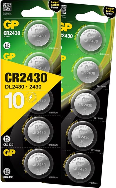 GP Lithium knoopcellen CR2430 - batterijen CR2430 3V - 10 stuks