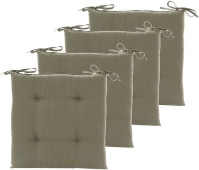 Hespiride Stoelkussen Altea - 4x - 40 x 40 cm - groen - vierkant - polyester - tuinkussen - buiten