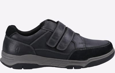 Hush Puppies Fabian Double Strap Leren Zwarte Heren Loafers